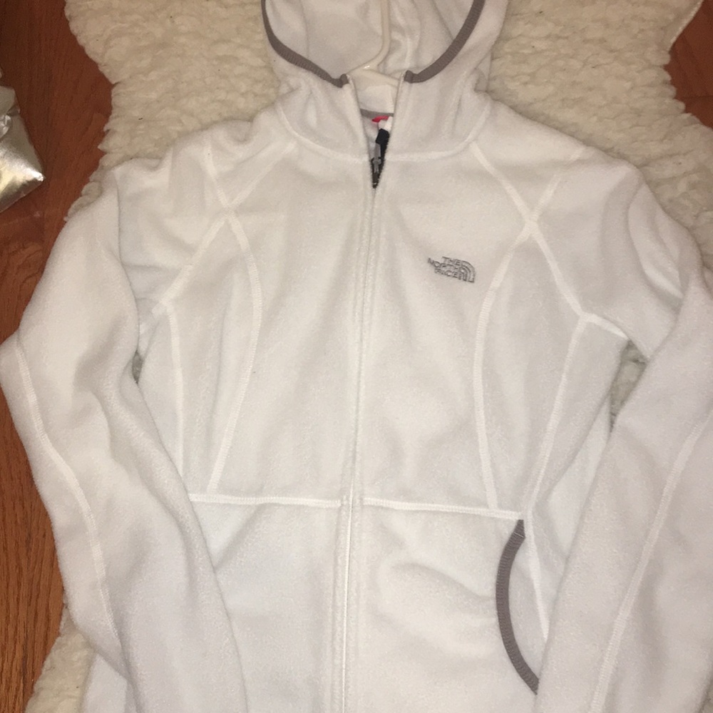 North face- White Soft Northface Hooded Jacket